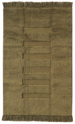 Beni Ourain Moroccan Berber Wool Rug Color Moss and Ivory Handmade Carpet Rug