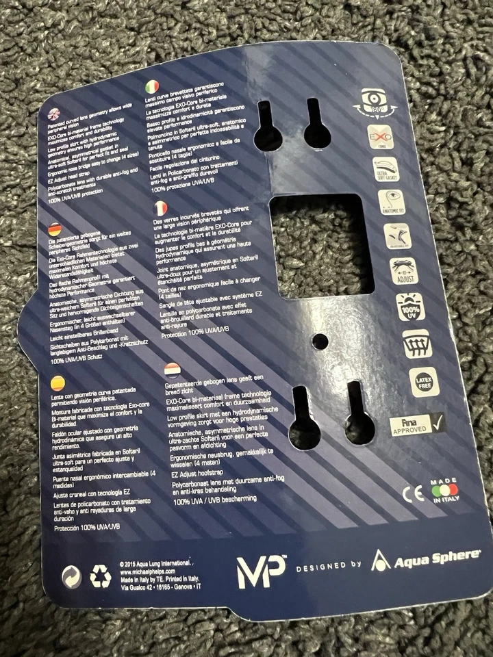 MP Michael Phelps XCEED Swimming Goggles Lens Black-Blue Made In ITALY - Image 3 of 4