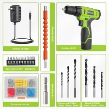 Cordless Drill Set,12V Power Drill Set with Battery and Charger