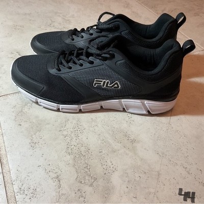 Black Fila Men's Memory Foam Shoes, Black Size 10.5 Mens.