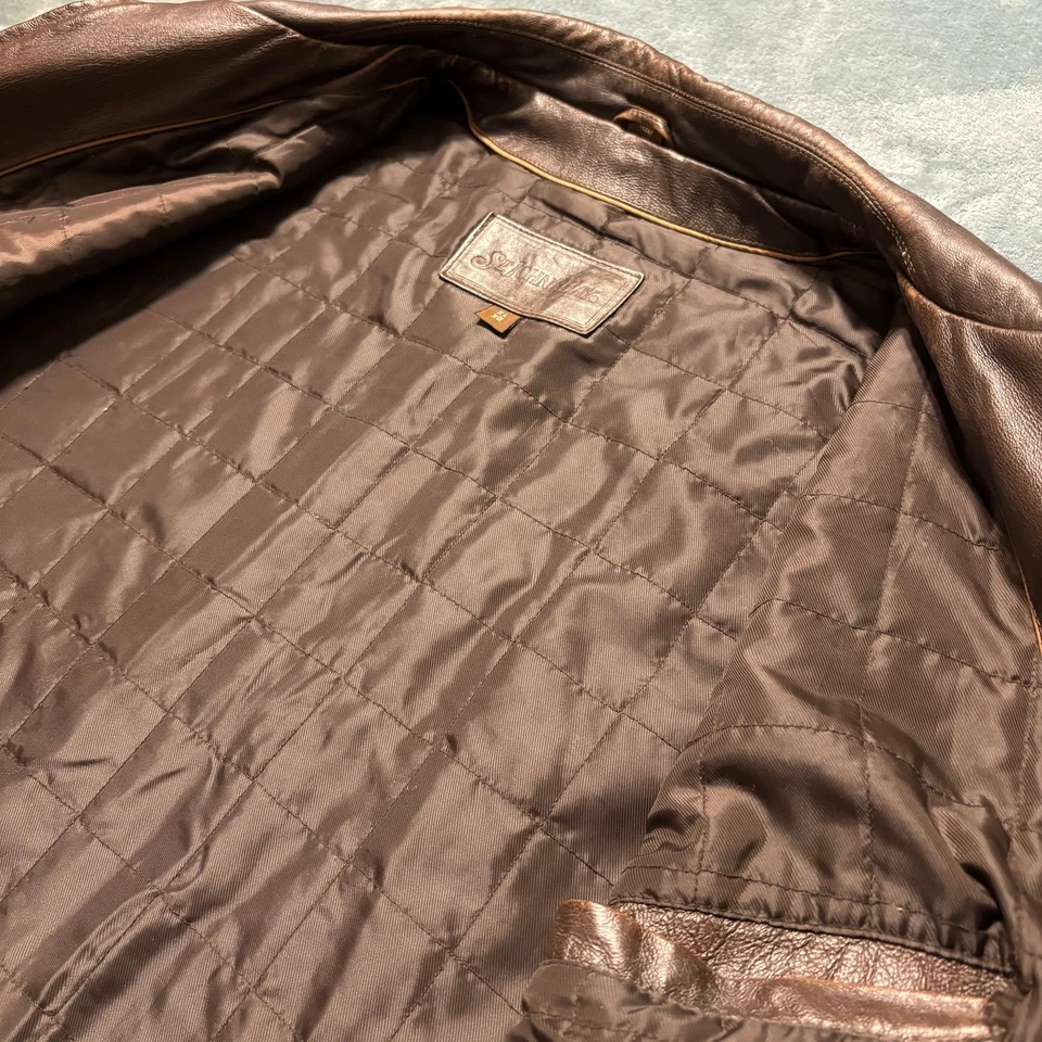 Chaqueta Abrigo Forrada Marrón Gamuza Cuero Genuino Premium St. John's Bay Para Hombre Foto 3 de 4