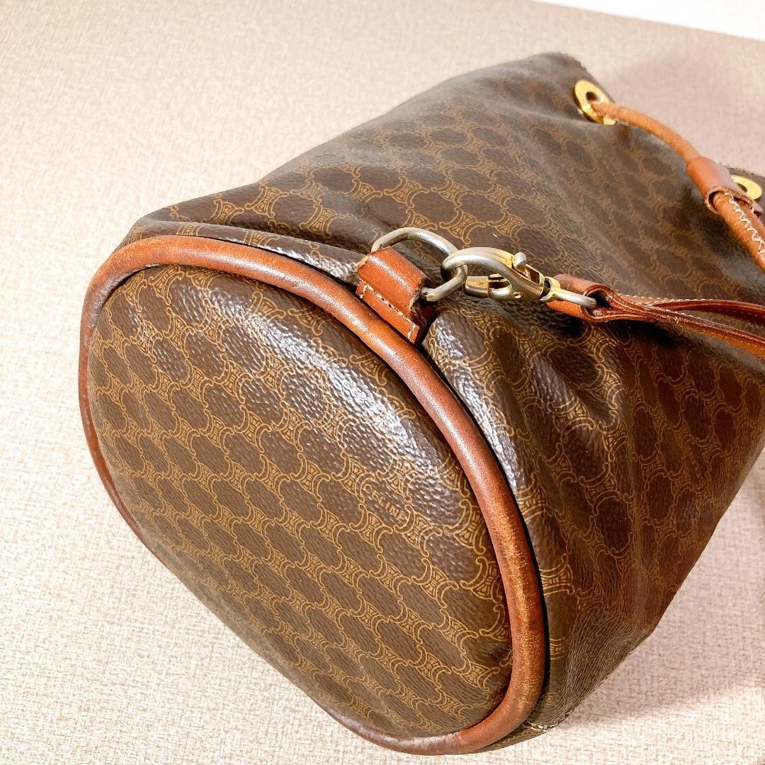 CELINE Backpack Macadam Pattern Drawstring Bag Br… - image 8