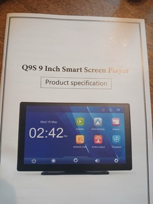 Q 96 black wireless smart screen stereo rear camera and front camera