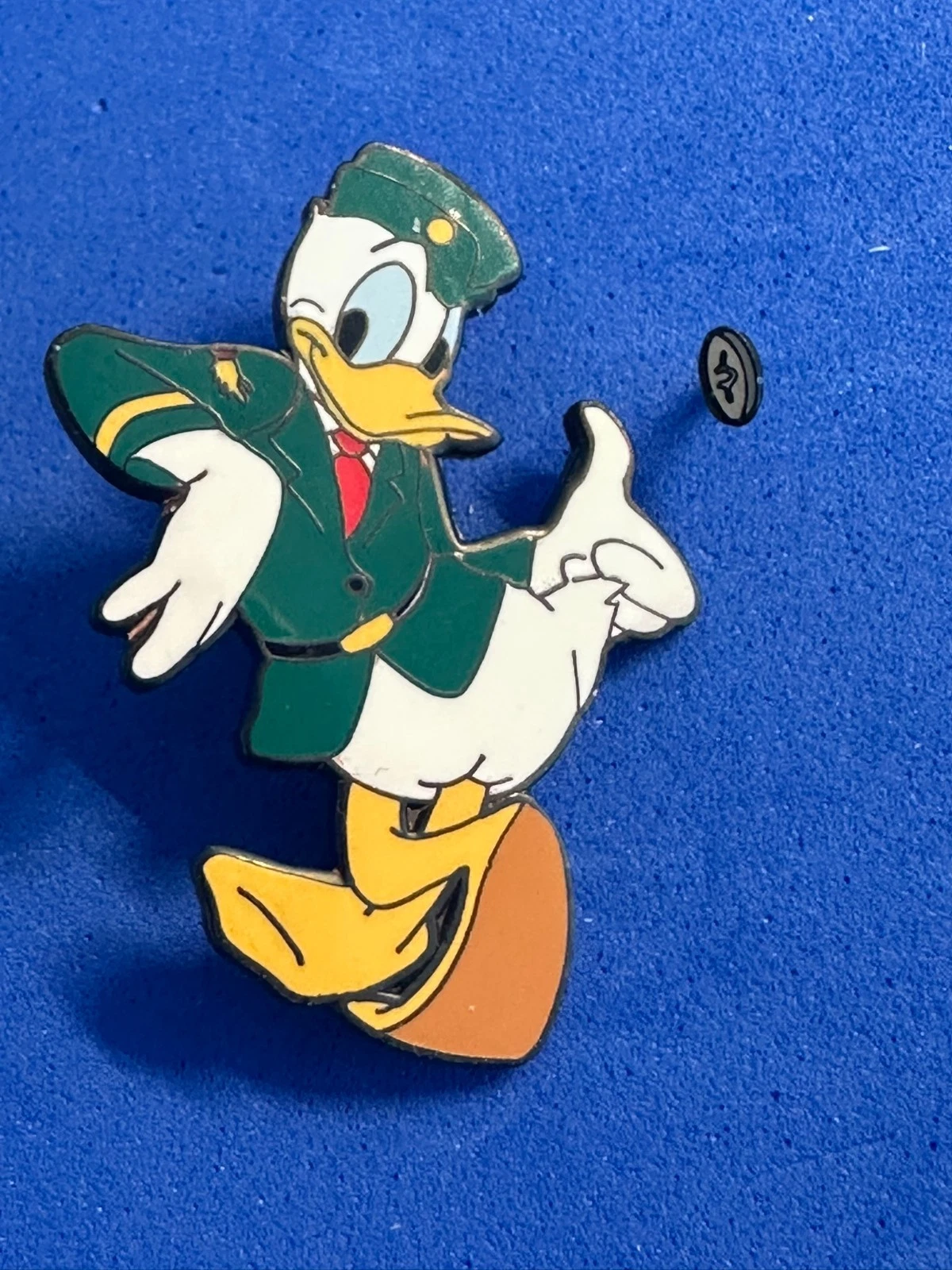 Disney Pin 2001 Donald Duck Army Series Flipping A Coin 2 Pin Set