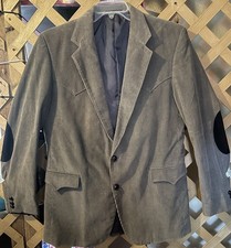 CIRCLE S Western Gray Corduroy Elbow patch Sports Coat Jacket Blazer Men's 42L