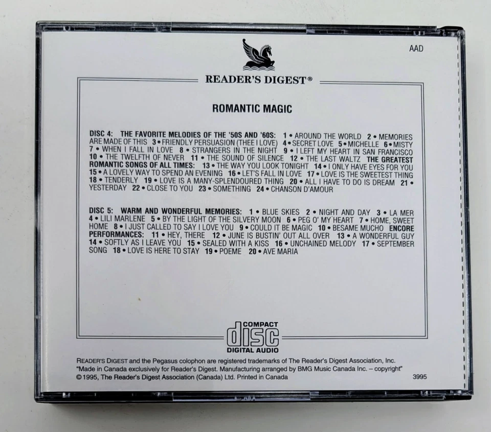 Reader's Digest - Romantic Magic Discs 4 & 5 (1995) - Canada - CD VG+ (Tested) - Image 3 of 4