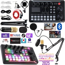 BM-800 Podcast Equipment Bundle Home Studio Recording Kit Music Mixer Microphone