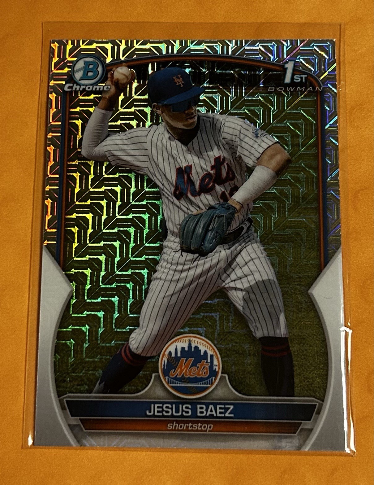 Jesus Baez 2023 Bowman Chrome 1st Mega Box Mojo Refractor Card  #BCP-12 Mets