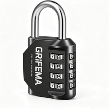 4 Digit Combination Lock Heavy Duty Zinc Alloy Resettable Keyless Padlock 1 Pack