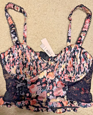 Victoria's Secret FOR LOVE AND LEMONS Size S-DD Floral Bustier long line bra NWT
