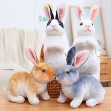 Four Colors Simulation Animal Doll Realistic Rabbit Plush  Sleeping Companion