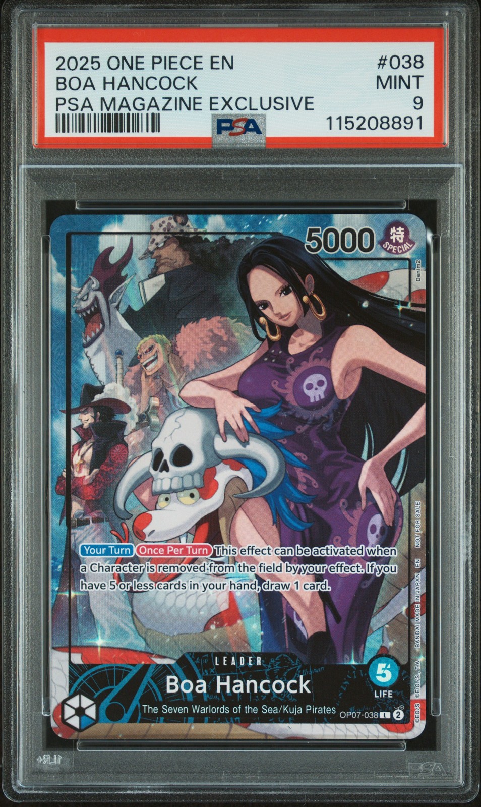 2025 ONE PIECE PROMOS PSA MAGAZINE EXCLUSIVE #038 BOA HANCOCK PSA 9