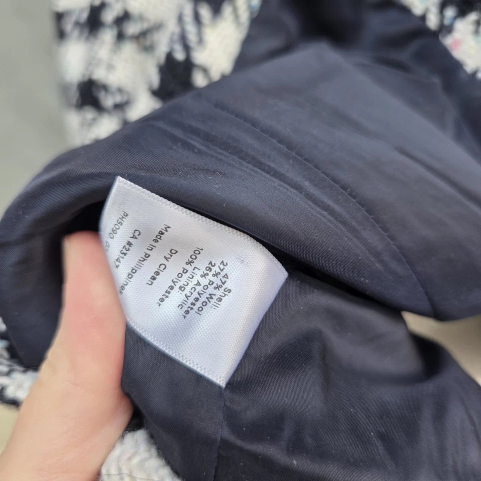 Talbots Size 16w Houndstooth Tweed Colorful Funfetti Blazer Jacket Career - Image 3 of 4