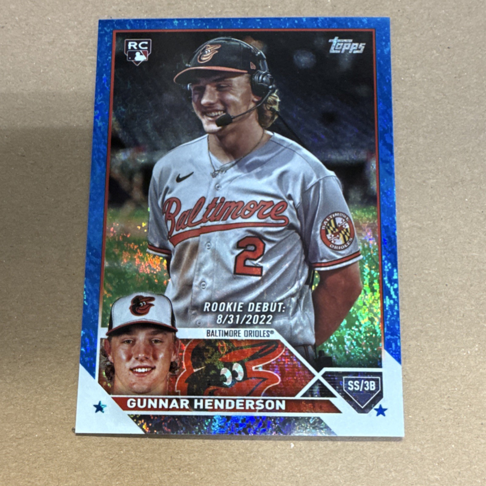 2023 Topps Update Series Gunnar Henderson #US18 Blue Foil /999 RC Orioles