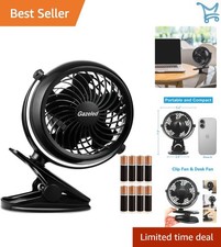 Battery Operated Clip Fan 5'' Portable 360  Rotation Quiet USB Stroller Bedr