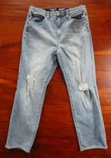 Torrid Feel The Fit High Rise Straight Classic Distressed Blue Jeans Size 12Reg