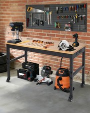 60 Inch Adjustable Workbench w/Lockable Wheel...