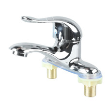 Hot and Cold Water Mixer Tap Bathroom Sink Faucet Zinc Alloy 2 Hole Single Handl