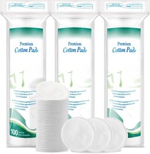 Premium Cotton Rounds for Face, 300 Count Makeup Remover Pads, 100 Pure  Natur