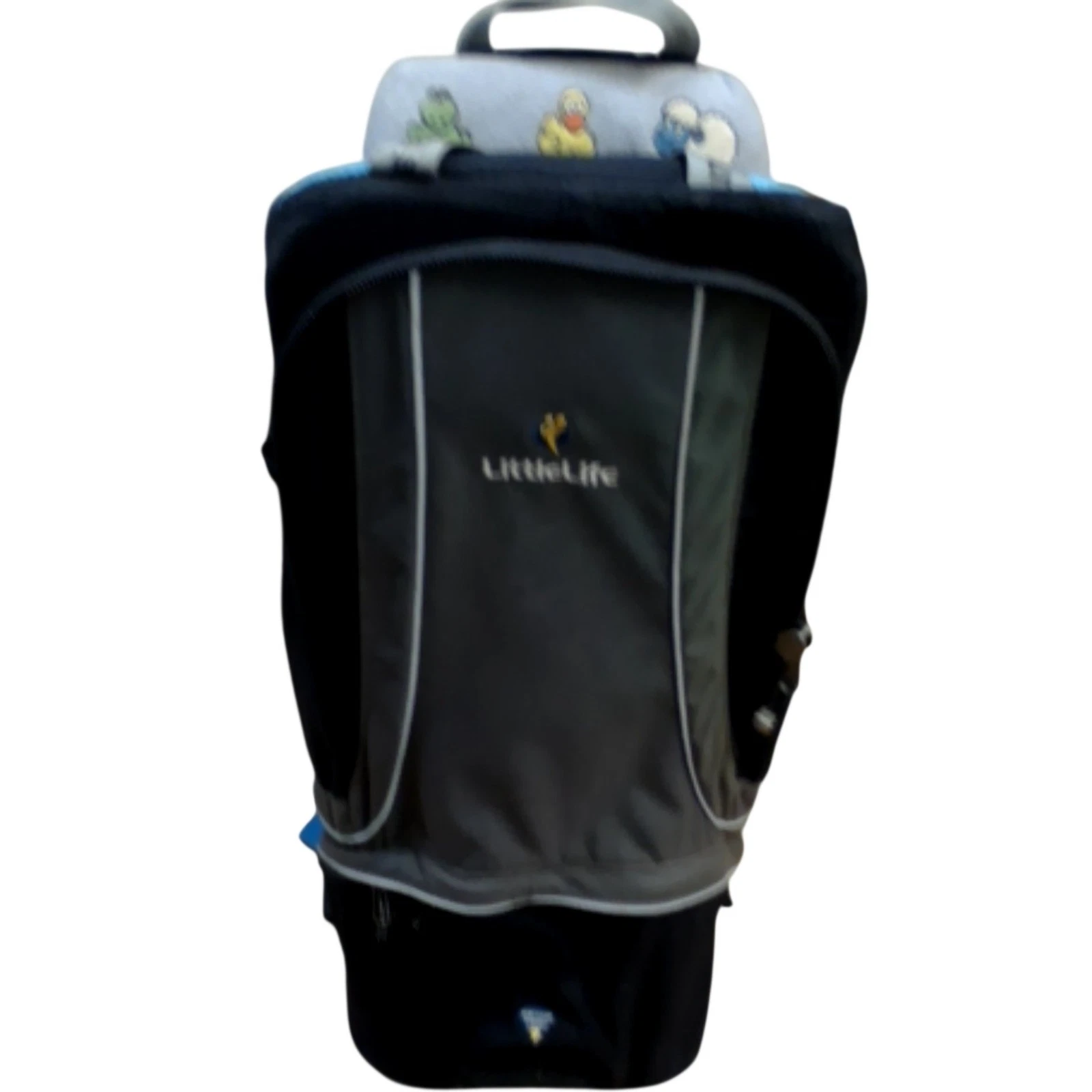 LittleLife Baby Carrier Backpack Black With Character Headrest Adjustable Straps