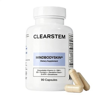 CLEARSTEM Hormonelles Akne-Ergänzungsmittel   DIM + 5-HTP   90 Kapseln