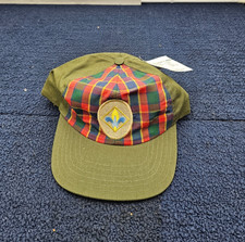 QTY 2 Cub/Boy Scout Webelos Flex Fit Cap Hat Medium/Large M/L Green Plaid
