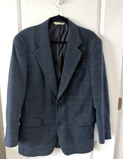 EVAN-PICONE FOLEY S Tweed Blazer/Jacket, Blue, 100 Wool see measurement vintag