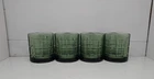 4 Vintage Anchor Hocking Tartan Dark Green Old Fashioned/Rocks 3.5" Glasses