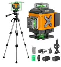 Alloyman Laser Level 4 X 360°Self Leveling with Tripod, 16 Line Lazer Level, 4D
