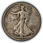 1918-D 50c Walking Liberty Silver Half Dollar - VF - SKU-H3899
