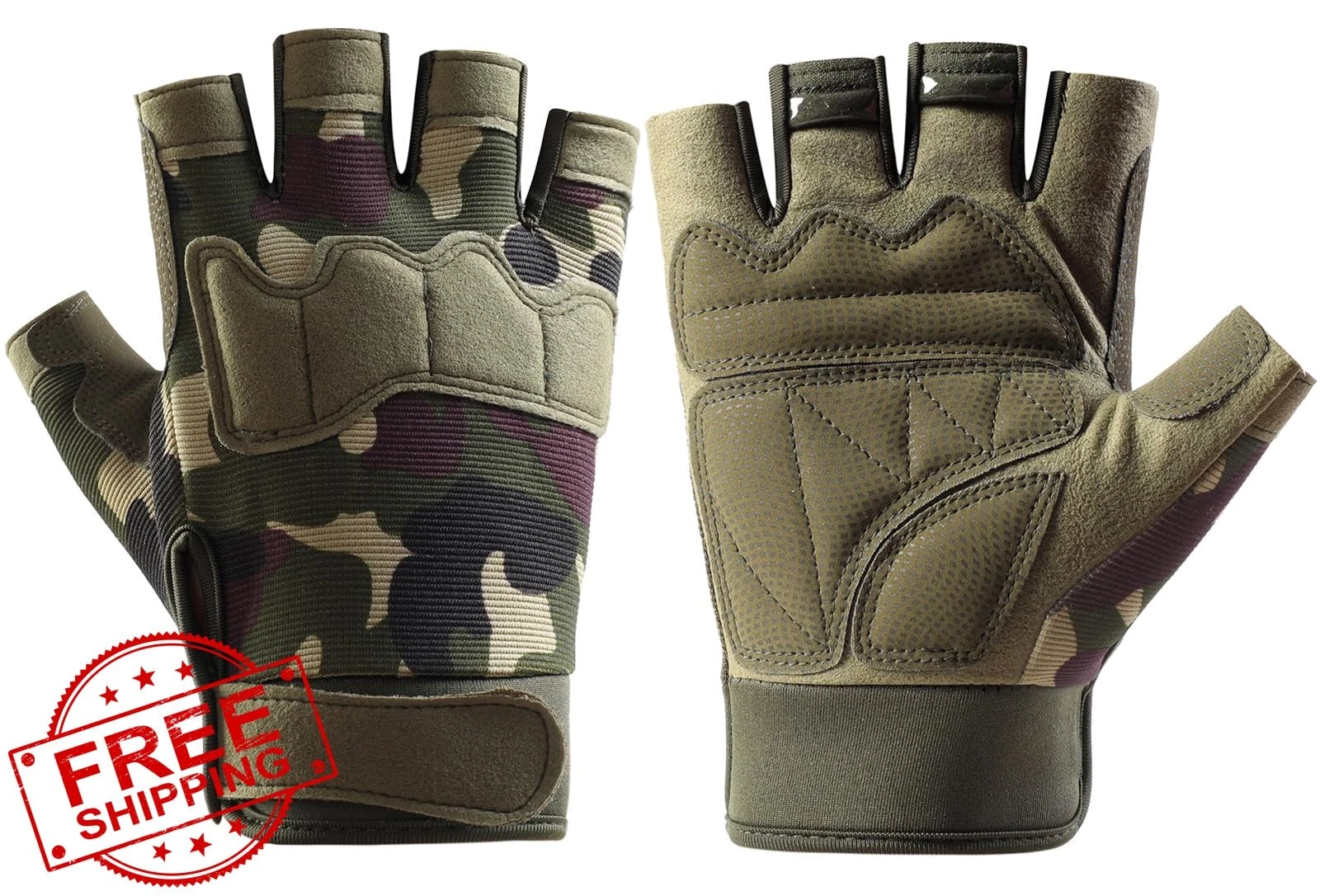 SUJAYU Fingerless Gloves Men Women Knuckle Protection Cycling Hiking Motorcycle