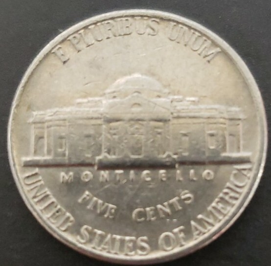 1978 D Jefferson Nickel Error Doubled Die Reverse in UNITED STATES