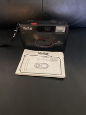 Black Vivitar PS33 Built-In Flash Focus Free Film Camera W Manual