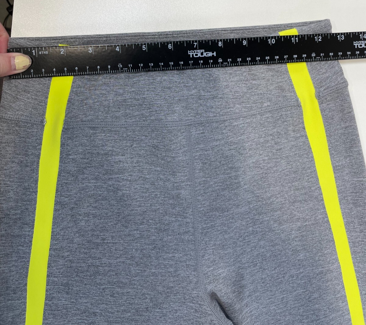 Zyia Gray Neon Tape High Rise Luxe Light N Tight Leggings 6-8 Sportsbra L Set