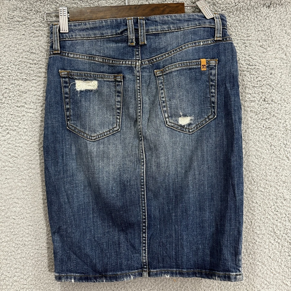 Joes Jeans Denim Mini Skirt Women 25 Blue Button Fly Distressed Cotton Boho Y2K - Изображение 4 из 4