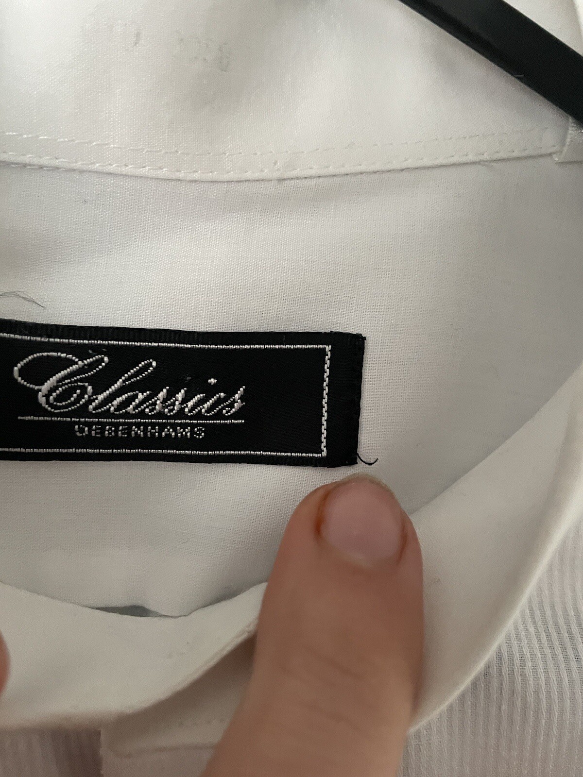 Debenhams Collection White Long Sleeve Formal Shirt Size 15.5" Collar