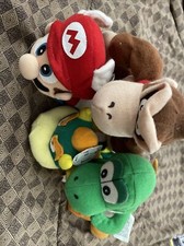1997 Nintendo 64 Mario Beanbag Plush 6" BD A Yoshi Bowser Lot With Tag Not On DK