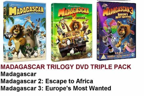 MADAGASCAR TRILOGY COMPLETE COLLECTION PART 1 2 3 (DVD x 3)