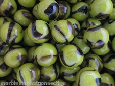 MARBLES 2 POUNDS OF 1 INCH GRASSHOPPER GREEN BROWN SWIRLS MEGA MARBLES