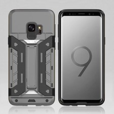 Tough Samsung Galaxy S9 Shockproof Kick Stand Card Slot Wallet Hard Cover Case
