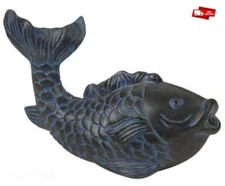 9" Resin Decorative Realistic Blue Koi Fish Pond Spitter Garden Outdoor Decor