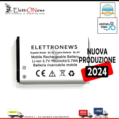 Batteria per Brondi Stone Brondi Amico Home BL-5C 3.7V 1020 mAh bl-5c Top Nuova