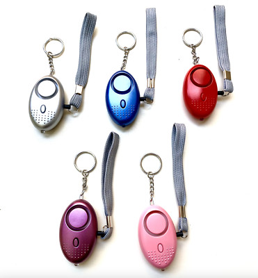 Safe Sound Alarm Keychain With LED Light, Self defense key chain, 5 colors, USA