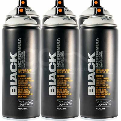 Montana Black WHITE 6er Pack Sprühfarbe - Hochdruck matt weiß - 6x400ml Dosen
