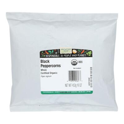 Frontier Herb Organic Black Peppercorn 16 oz (Pack of 3)
