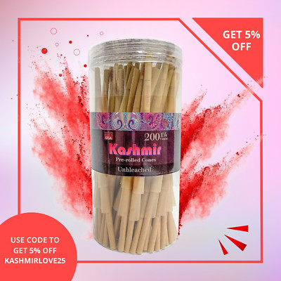 Pre Rolled Cones 200 Count 1 1/4 Size Organic Rolling Paper Cones by Kashmir
