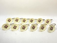 Vintage Shower Curtain Hooks Floral Oval Frames