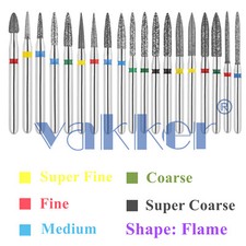 10pc/pk Vakker Dental FG Flame Shape Diamond Burs for High Speed Handpiece