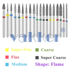 10pc/pk Vakker Dental FG Flame Shape Diamond Burs for High Speed Handpiece