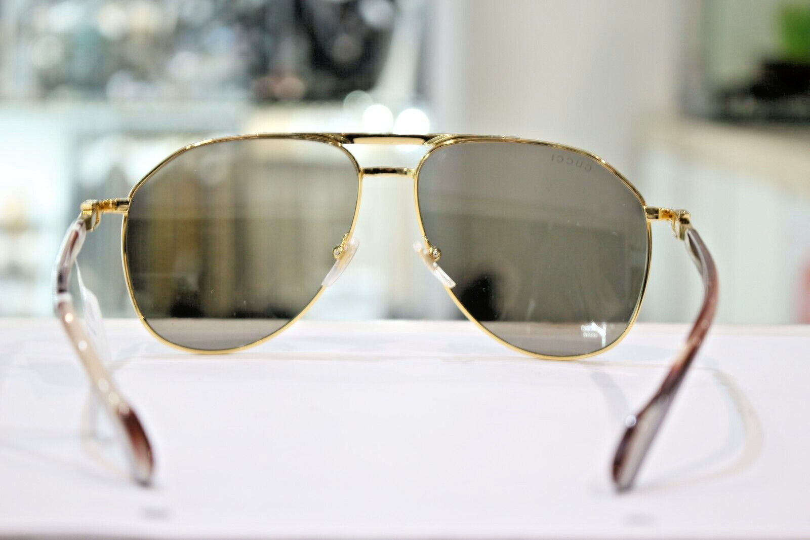 Gucci Gold Brown Pilot Unisex Sunglasses GG1220S 002 59mm image 3